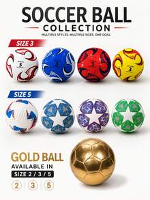 Professional Gold Soccer Ball - Made Of PVC Material, Machine-Stitched Panels, Suitable For Training And Matches, Applicable For Various Fields, Soccer Accessories, Dynamic Sports Design - Gold - View 2