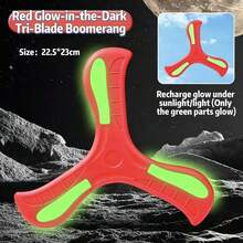 Boomerang Returns, Unbreakable Three-Leaf Glow-In-The-Dark Flying Disc, Strong Luminous Flying Toy, Soft Outdoor Lawn Interactive Sports Toy, Shockproof Lightweight Park Camping Toy, Portable Outdoor Leisure Toy, Camping Play Prop, Outdoor Sports Educational Fun Toy Gift - Multicolor - View 8