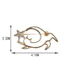 1 pieza Broche de Dibujos Animados con Línea Hueca, Alfiler Anti-Exposición para Salidas Casuales Diarias, Ramillete para Mujeres - A - Ver 7