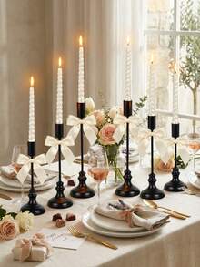 Portavelas clásicos escalonados para velas cónicas, portavelas decorativos negros románticos para el Día de San Valentín, elegante centro de mesa, candelabros románticos para bodas, decoración de chimenea, candelabro de mesa, portavelas para velas de pilar para bodas, decoración del hogar - Estilo elegante - Ver 10