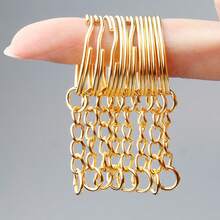 60/30PCS Metal Keychain Suitable For Cartoon Pendants - Gold - View 3