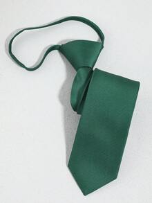 1件女款 6cm X 32cm 素色無結可調節領帶，適用於襯衫、裙子、JK制服及正式場合 - 純色格紋 - 查看 3