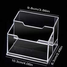 1pc Transparent ABS Material Business Card Storage Box, Office Desk Front Desk Business Card Holder, Seat Position Transparent Business Card Display Rack Storage Box, Transparent Business Card Box - View 9