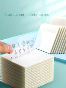 200 Sheets Transparent Sticky Notes, Suitable For Book Annotation, Self-Adhesive Translucent Paper, Smooth Writing, Two Sizes Square Paper, Can Be Used For Office, Bookmarks, Marking And Study Notes - Book And Document Page Marking, Back To School Stationery - Multicolor - View 6