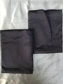 1pc Basic Solid Color Island Silk Elegant Shiny Soft Headscarf Arabic Casual Long Scarf Conservative Solid Color Headwrap Suitable For Daily Use - Black - View 4