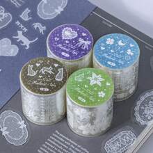 1 Roll PET Die-Cut Tape, Wuyuxing Sha Series Transparent Die-Cut Tape, Lace Vintage Style White Floral/Flower/Plant Border, Planner Decoration Stickers, Suitable For Planner, Scrapbook, Photo Album DIY Diary Schedule Book Collage Material, With Release Paper, Waterproof And Wear-Resistant, Fits Japanese Planner Style, Essential Student Stationery For Back To School Season - 1roll - View 9