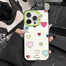 Fundas para celular de moda 2026Patrón en forma de corazón Carcasa celular diseño elegante resistente a impactos y rasgos, adaptada para múltiples modelos como X,XR,XS Max y series 11/12/13/14/15/16/17 con todas sus variantes, celulares Galaxy gama A y S de diferentes generaciones, dispositivos Moto E y serie G, además de Poco y Redmi Note toda la línea, material cómodo ligero, protección completa para teléfono móvil ideal para uso personal y diario cotidiano - Verde - Ver 5