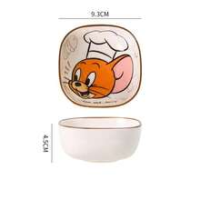 TOM AND JERRY. 1pc Official Authentic Super Cute Ceramic Small Square Bowl, Thickened Heat-Resistant Seasoning Dish, Long-Lasting Non-Fading Underglaze Color, Multi-Purpose Bowl For Snacks / Side Dishes / Dipping Sauces - Multicolor - View 11
