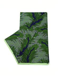 African Wax Print Fabric, Lime Green Navy Botanical Leaf Ankara Cloth, Smooth Breathable Textile For Dress, Skirt, Headwrap, Sewing, Quilting, Patchwork, Crafts, Party Decor, DIY Fashion - 1 - View 5