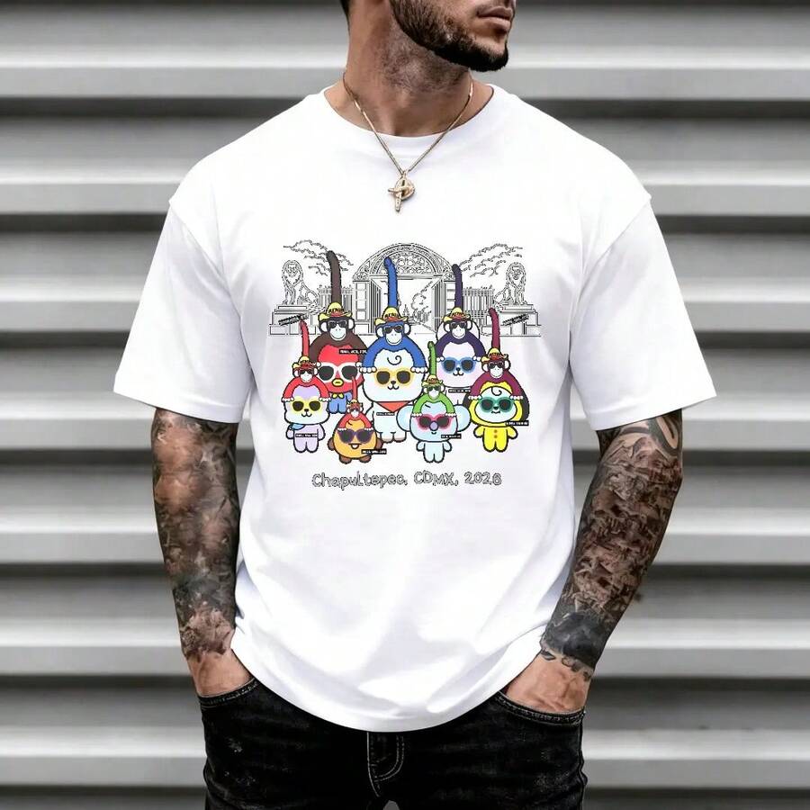 BT21 Chapultepec T-Shirt - Peeing Monkeys - White - View 1
