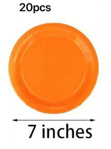 100/50/20/10pcs Orange Round Dessert Cake Plates, Includes 7 Inch And 9 Inch, Bulk Party Supplies, Orange Sturdy Party Plates Suitable For Birthday, Wedding, Baby Shower, Gender Reveal Party, Etc. - Orange - View 20