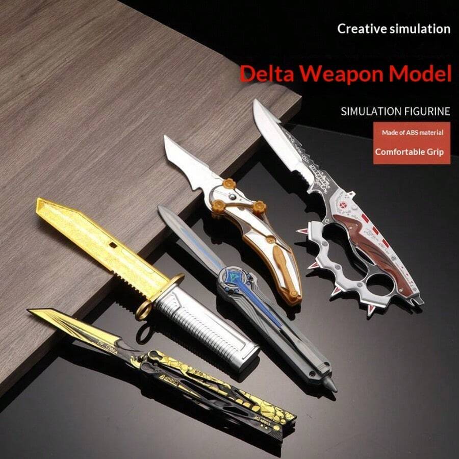 1pc Delta Force Game Peripheral Weapon Model Polaris Retractable Butterfly Toy, Made Of All ABS Plastic Material, Foldable, With Stress Relief Function, Suitable For Interactive Games, Perfect Birthday/Holiday Gift Choice