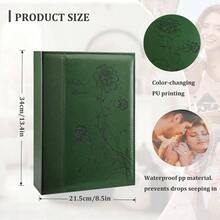 - lbum de fotos de 4x 6 pulgadas, 300 fotos, cubierta de piel de gran capacidad, capacidad para lbumes de fotos familiares y bodas, capacidad para 300 fotos horizontales de 4x 6 pulgadas - 300 Pockets + Verde oscuro - Ver 3