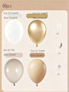 Juego de arco de globos de color neutro y guirnalda de globos de color neutro, que incluye globos de color nude, arena, blanco y dorado metálico, adecuado para decoraciones de boda, cumpleaños y baby shower - Multicolor - Ver 8