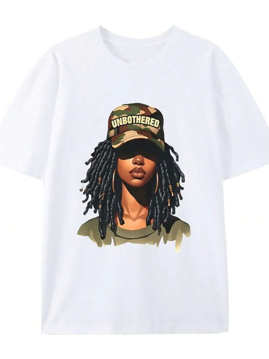 T-CamouF1lage Hat Atude Quote TShirt M1en Casual Loose Fit Short Sve Crew Neck Daily Tops - Blanco - Ver 1