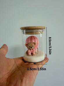 1pc New Cartoon Style Scented Candle Cup (Height 8.5cm/3.34in), Creative Glass Cup Candle, Handmade Soy Wax, Smokeless Candle, Suitable For Home Decor, Living Room Decor, Bedroom Ornament Decor, Birthday Decor Candle, Gift, Souvenir, Party Decor Supplies, Graduation Season Gift, Candle, Candles, Decorative Candle, Bestfriend Gifts, Gift For Woman, Candles Home Decoration, Candles Cute, Jar Candles - Multicolor - View 3