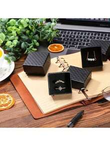 2/5/8/10/12/15pcs-Jewelry Box, Diamond Pattern Jewelry Packaging Box, Silver Necklace Box, Ring Earring Storage Box - Gift Boxes - View 9