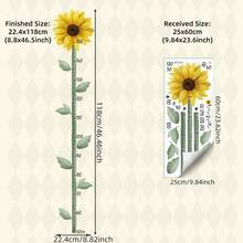 1PC Kids Growth Chart Wall Sticker, Pink Lily Flower Height Ruler, Botanical Measurement Decals, Removable Wall Art For Girls Bedroom Home Decor - Multicolor - View 14