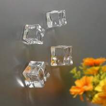 4pcs/8pcs/12pcs Realistic Transparent Ice Cube Fridge Magnets, Creative Refrigerator Magnets, Suitable For Kitchen Office Whiteboard Storage Cabinet And Dishwasher, Kitchen Decor, Home Decor, Holiday Gift For Friends, Party Favors - Multicolor - View 2