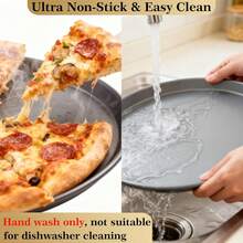 1pc 10/12 Inch Black Carbon Steel Round Pizza Baking Pan,Non-Stick Round Baking Tray,Suitable For Home And Commercial Baking,Cake Mold,Pizza,Fruit Mousse,Desserts,Tarts,Various Festivals,Party,Restaurant,Hotel,Birthday Gifts,Oven Use Only - Black - View 3