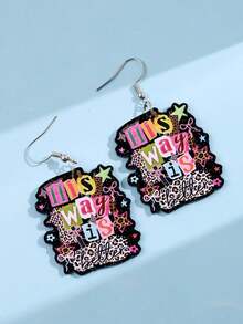 1 Pair Exquisite Cute Creative Unique Design Cool Fun His Way Is Better Leopard Print Star Acrylic Earrings Women's Daily Holiday Party Gift Jewelry - Multicolor - View 3