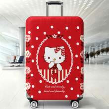 Miniso 復古 Hello Kitty 紅色波點行李箱套，彈性可水洗行李箱保護套，花卉邊框防刮防塵旅行保護套 - 顏色 - 查看 6