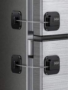 Hole-Free Refrigerator Combination Lock - Durable And Sturdy, Easy Installation, With Robust Cable Connection, Anti-Pinch Design, Anti-Theft, Hidden Design, Providing Basic/Key/Password Versions, Excluding Blue Lock Model, Suitable For Kitchen Refrigerators - Multicolor - View 2