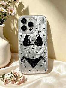 黑色波點比基尼圖案手機殼，適用於 iPhone 13 15 16 17pro 17 14 17 17pro Max &適用於 Galaxy/A54 A14 A15 S23 S24 S24ultra S25 A07 A17 S26 A57 - 彩色 - 查看 1