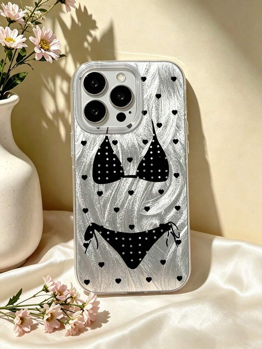 黑色波點比基尼圖案手機殼,適用於 iPhone 13 15 16 17pro 17 14 17 17pro Max &適用於 Galaxy/A54 A14 A15 S23 S24 S24ultra S25 A07 A17 S26 A57 - 彩色 - 查看 1