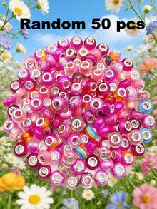 50/Pcs Multi-Color Large Hole DIY Bracelet Beads - Multicolor - View 23