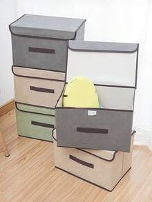 Collapsible Desktop Storage Box With Lid, Multifunctional Wardrobe Drawer Organizer, Suitable For Underwear, Socks, Cosmetics, Clothing And Accessories, Space-Saving Home Storage Bin - Multicolor - View 4