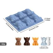 Molde de silicona para hielo con forma de vaca de las tierras altas en miniatura - Rosa - Ver 9