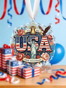 250th Anniversary Independence Day Hanging Decoration, 1776-2026 USA 250th Anniversary Commemorative Decoration, Patriotic Gift, Holiday Party Home Decor, July 4th Independence Day Hanging Ornament - Multicolor - View 2