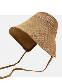 Sombrero de Pescador con Correa Tejida, Sombrero de Sol Transpirable con Protección UV, con Cordón a Prueba de Viento para Evitar Deslizamientos, Adecuado para Actividades al Aire Libre, Playa y Viajes - Correas - Ver 8