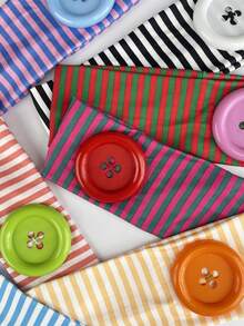1pc New Dopamine Colored Striped Hairband - And Fashionable Headscarf Accessory For Women - Multicolor - View 12
