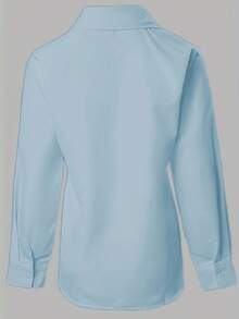 New 2026 Model:Novedad 2022: Cárdigan de solapa de color liso para mujer con blusa de manga larga con bordados y recortes para sitios independientes transfronterizos europeos y americanos - Cielo azul - Ver 2