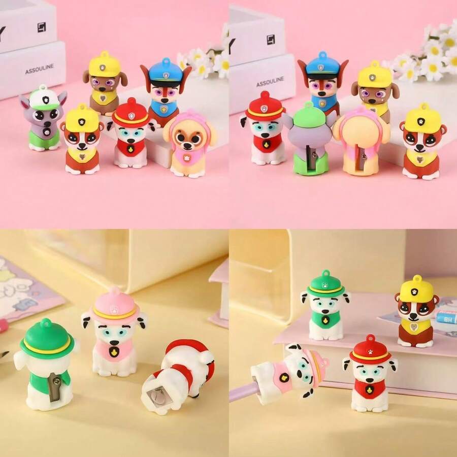 Paw Patrol 1個汪汪隊卡通手動鉛筆削筆器 - 單孔便攜設計，適合學生、教室和家庭辦公室；可用作生日禮物、開學禮物等 (隨機款式)