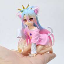 (Inspección de Calidad: Defecto Leve) 1 pieza Figura de Hermana con Uniforme, Orejas de Gato, Manga, Pijama Blanco, Corona, Ornamento de Exhibición de Juego, Ornamento de Exhibición de Colección de Fan de Anime, Decoración del Hogar/Oficina - Regalo Perfecto para Entusiastas del Anime Japonés - Compatible con Fondo de Fotografía de Anime - Pose Linda, Atuendo Exquisito y Expresión Vívida - Figura de Estilo Anime Hecha a Mano - Multicolor - Ver 8
