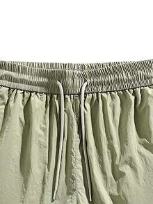 Men's Quick-Dry Sports Shorts, Contrast Stitching Breathable Drawstring Shorts, Suitable For Outdoor Hiking, Running And Other Summer Sports - Gray-green - View 7