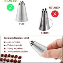 Stainless Steel Piping Tips Set, Reusable Cake Decorating Nozzles For Frosting, Cupcakes, Cookies And Pastries, DIY Baking Tools & Kitchen Essentials - Multicolor - View 3