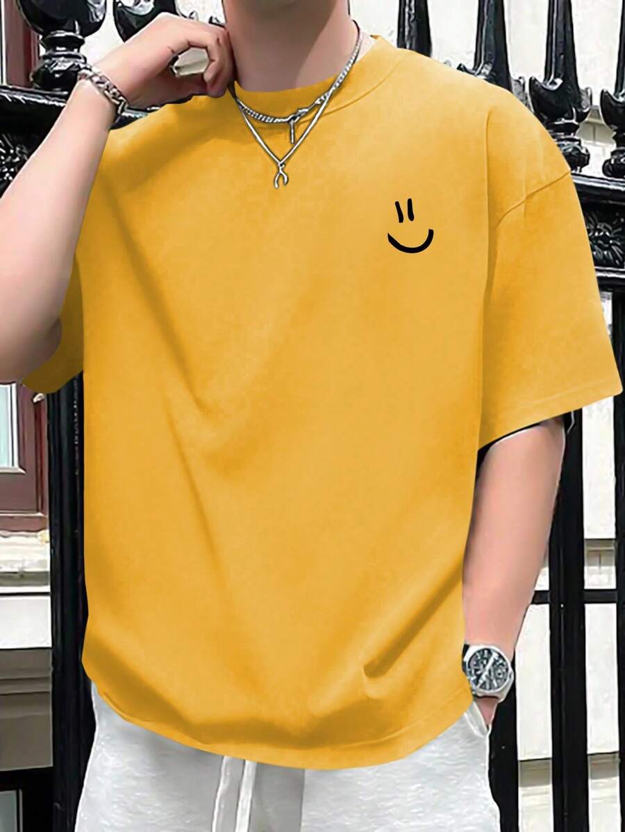 Manfinity Homme Men's Cartoon Graphic T-Shirt - Yellow - View 1