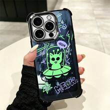 Gato alienígena Carcasa celular diseño moderno con protección completa caídas y rasgos, apta paraúltiples modelosóviles como serie  5 hasta  17 Pro incluyendo, Plus, Pro, Pro y 16e,  serie A y S con A03,A04,A04e,A05,A06,A12,A15,A22,A32,A34,A35,A54,A55,S23,S24 Ultra, celulares  Moto G52,G54,G84, dispositivos  C40,C65,M5s,M6 Pro 4G,X5,,Pro y Redmi 9A,A3,Note 11 4G, funda cómoda duradera para uso cotidiano personal - Multicolor 4 - Ver 3