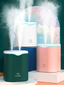 2L Humidificador de escritorio doméstico de alta capacidad en blanco/rosa/verde con difusor de aromas, luz LED de 7 colores, atomizador multifunción, alimentado por USB, niebla fría adecuado para habitaciones grandes, llenado superior, uso en toda la casa y plantas, material de plástico, apagado automático, adecuado para oficina, sala de estar, dormitorio y humidificación de plantas, decoración del hogar/10ml Aceites esenciales de aromaterapia - Multicolor - Ver 10