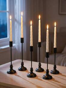 Portavelas clásicos escalonados para velas cónicas, portavelas decorativos negros románticos para el Día de San Valentín, elegante centro de mesa, candelabros románticos para bodas, decoración de chimenea, candelabro de mesa, portavelas para velas de pilar para bodas, decoración del hogar - Estilo elegante - Ver 4
