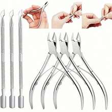 1/8 Pieces Professional Cuticle Cutter And Propeller Manicure Tool Set With Dual Springs - Perfect Nail Care Tool For Home/Spa/Salon Manicure And Pedicure Beauty (Silver) - Silver - View 10