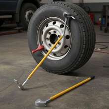 [Free Shipping] Manual Wheel Dismounting Kit 22.5-24.5 Inch For Tire Repair Shop, Fleet Maintenance, Roadside Assistance, Steel Construction Extra Bead Holder Tubeless Truck Tire Changing 3 Pieces Orange-XY75967 - Default0 - View 2