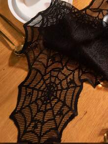 Lace Halloween Table Runner, Spider Web Pattern, Suitable For Fireplace Mantel, Kitchen, Party And Patio - Multiple Styles - View 5