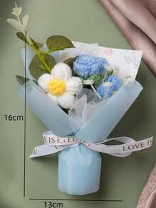 Handmade Crochet Mini Bouquet, Pink Knitted Flower Gift Suitable For Birthday Valentine's Day - Multicolor - View 8