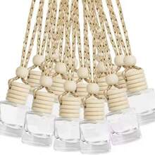 5pcs 8ml Car Hanging Aromatherapy Bottles, Transparent Glass Essential Oil Diffuser Empty Bottles, Suitable For Home Living Room/Bedroom/Bathroom Decor, Can Be Used As Travel Supplies, Wedding/Party/Birthday Favors, Also As New Year Gifts, Accessories Or Fun Gifts For Men, Parents, Friends - Clear - View 1
