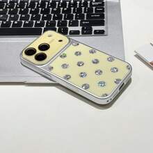 [Popular Item]Polka Dot Camera Frame Rhinestone Glitter Smartphone Case, Luxurious And Sparkling, IPhone17 Case, Korean Style, Cute, Compatible With IPhone 17 Pro Max/17 Pro/17/16 Pro Max/16 Pro/16 Plus/16/15/15 Pro/15 Pro Max/14/14 Pro/14 Pro Max, Minimalist, Women's, High Quality, Luxurious, Thin And Lightweight, Phone Cover, Shockproof, Drop Protection, Scratch Resistant, Orange / Yellow / Pink / White / Purple / Silver, Gift. - Pink - View 6
